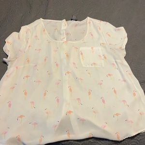 Torrid #3 Flamingo white blouse